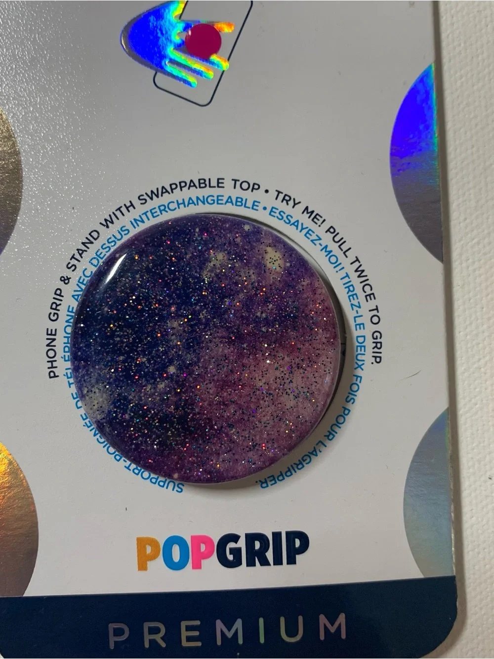 Brand new Purple Galaxy pop grip premium popsocket